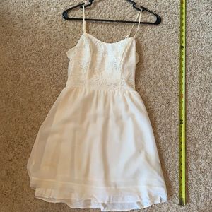 White floral lace dress with cut out back